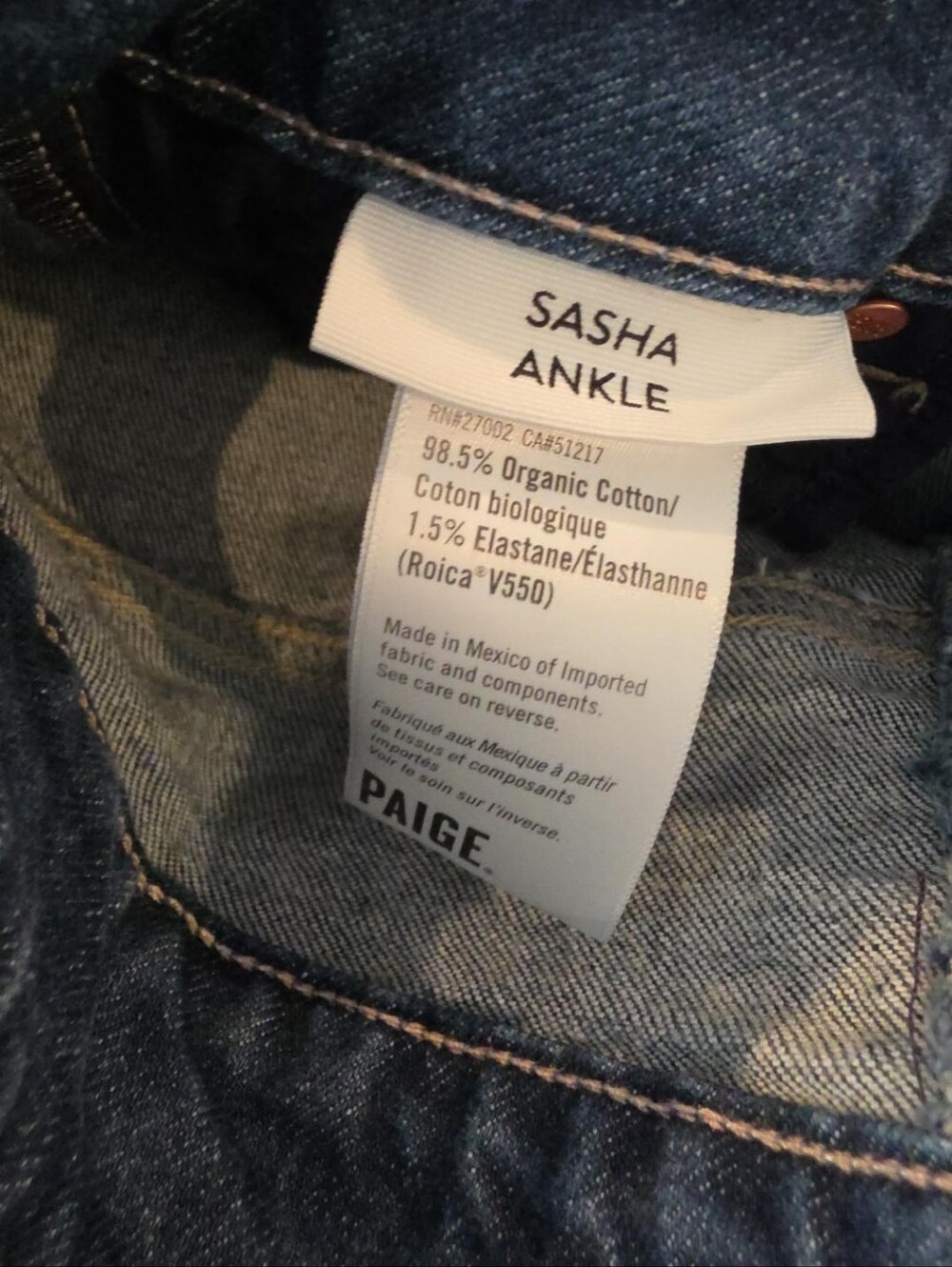 PAIGE Sasha Ankle Jeans Size 30 Dark Wash High Rise Wide Leg Cuffed Stretch - Picture 8 of 8